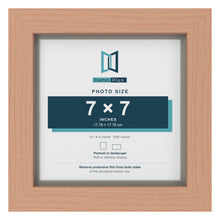Beech 8 x 8 inch picture frame with a Dawn Grey mount for a 7 x 7 inch photo