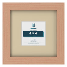 Beech 8 x 8 inch picture frame with an ivory mount for a 4 x 4 inch photo