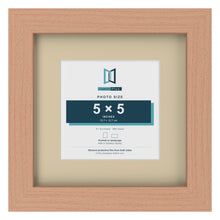 Beech 8 x 8 inch picture frame with an ivory mount for a 5 x 5 inch photo