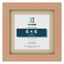 Beech 8 x 8 inch picture frame with an ivory mount for a 6 x 6 inch photo
