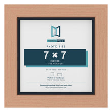 Beech 8 x 8 inch picture frame with a Pacific Blue mount for a 7 x 7 inch photo