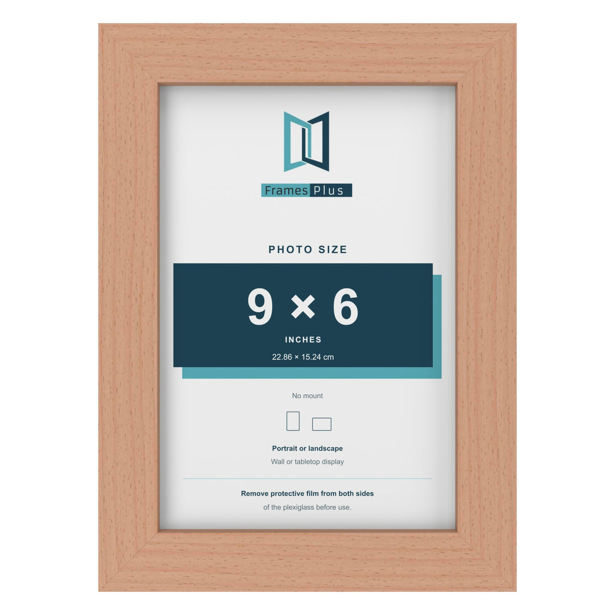 Beech picture frame for a 9 x 6 inch photo