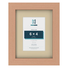Beech 9 x 7 inch picture frame with an ivory mount for a 6 x 4 inch photo