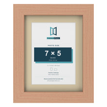 Beech 9 x 7 inch picture frame with an ivory mount for a 7 x 5 inch photo