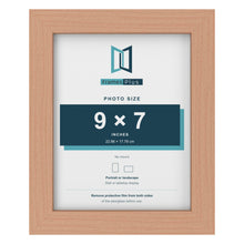 Beech picture frame for a 9 x 7 inch photo