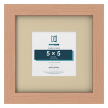 Beech 9 x 9 inch picture frame with an ivory mount for a 5 x 5 inch photo