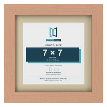 Beech 9 x 9 inch picture frame with an ivory mount for a 7 x 7 inch photo