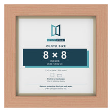Beech 9 x 9 inch picture frame with an ivory mount for an 8 x 8 inch photo