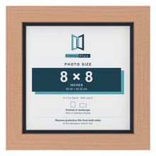 Beech 9 x 9 inch picture frame with a Pacific Blue mount for an 8 x 8 inch photo