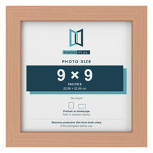 Beech picture frame for a 9 x 9 inch photo