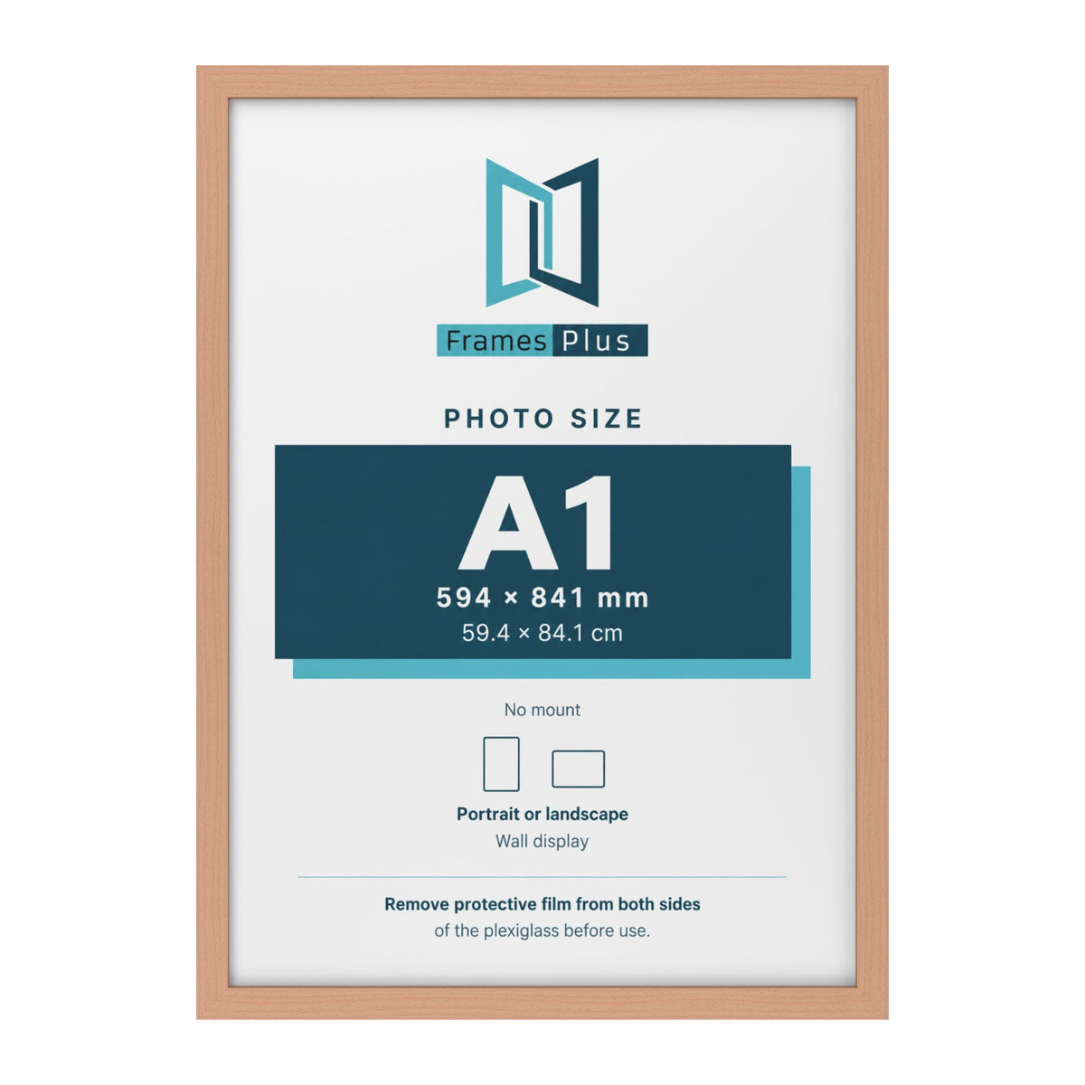 Beech picture frame for an A1 photo