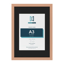 Beech A2 picture frame with a black mount for an A3 photo