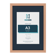 Beech A2 picture frame with a Pacific Blue mount for an A3 photo