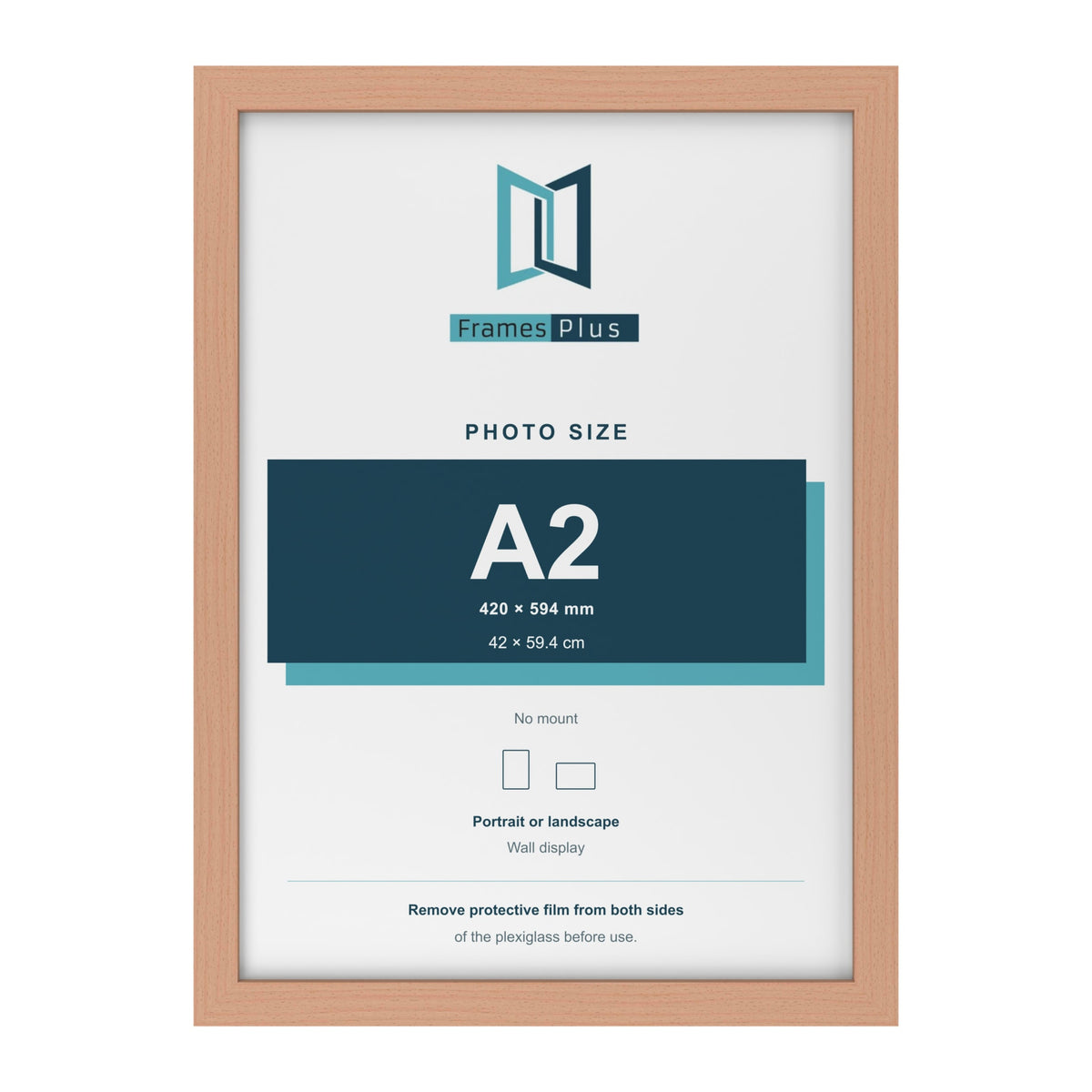 Beech picture frame for an A2 photo