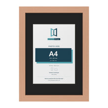 Beech A3 picture frame with a black mount for an A4 photo