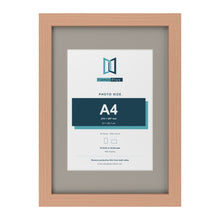 Beech A3 picture frame with a Dawn Grey mount for an A4 photo