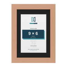 Beech A4 picture frame with a black mount for a 9 x 6 inch photo