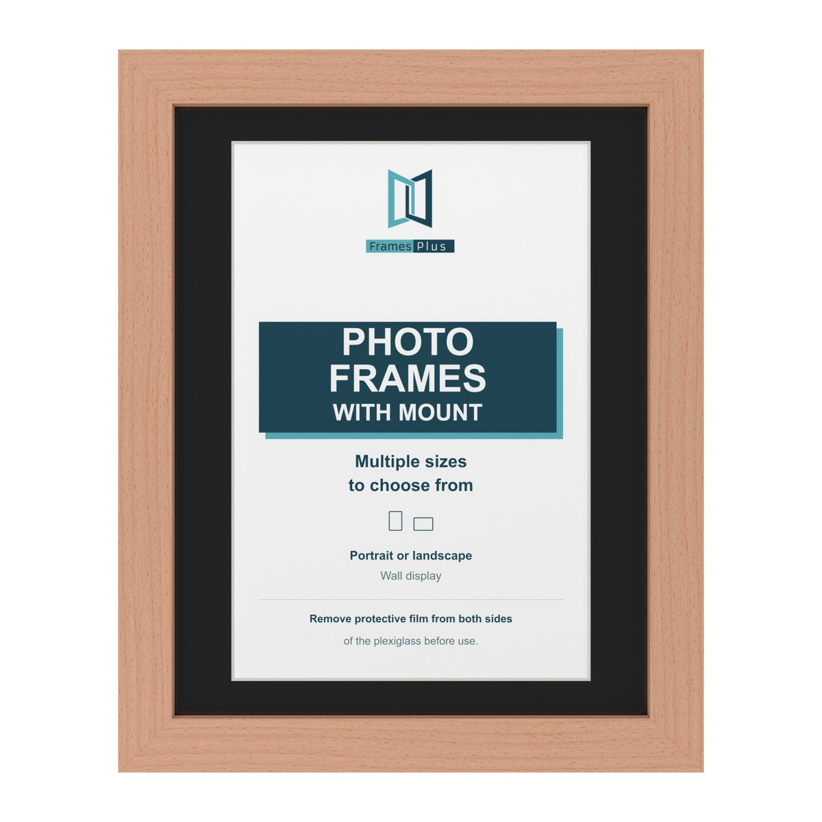 Beech picture frame with a black mount