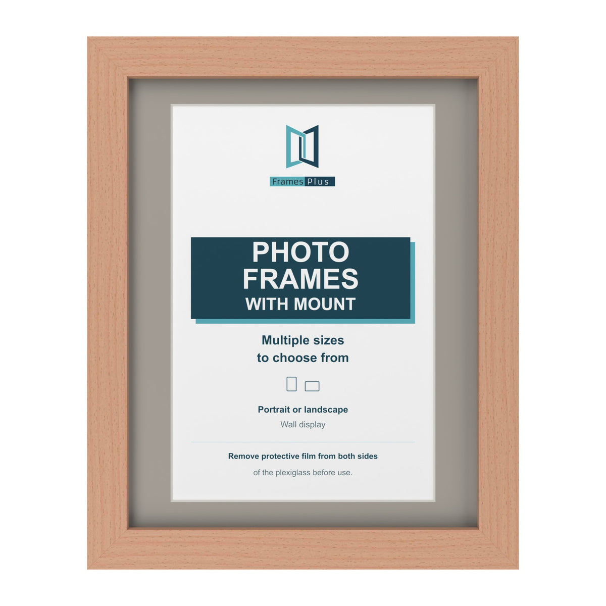 Beech picture frame with a Dawn Grey mount