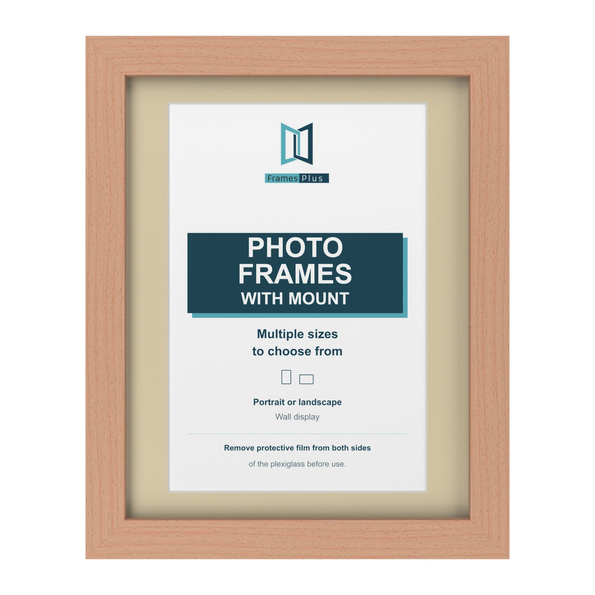 Beech picture frame with an ivory mount