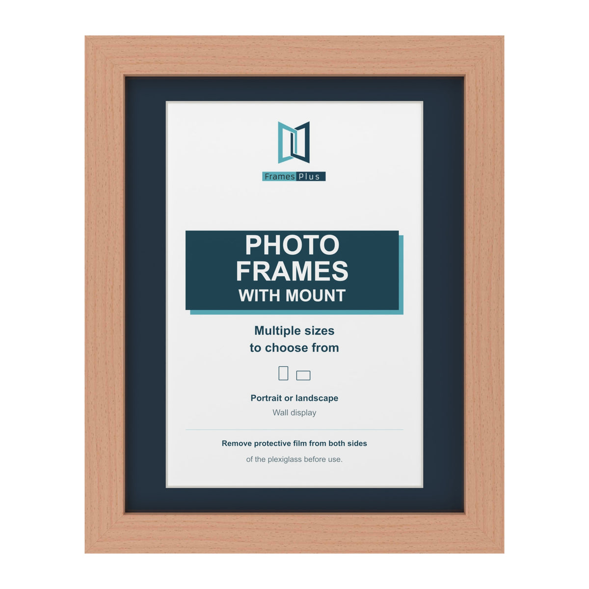 Beech picture frame with a Pacific Blue mount