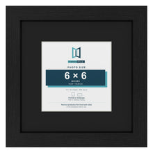 Black 10 x 10 inch picture frame with a black mount for a 6 x 6 inch photo
