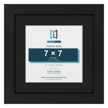 Black 10 x 10 inch picture frame with a black mount for a 7 x 7 inch photo