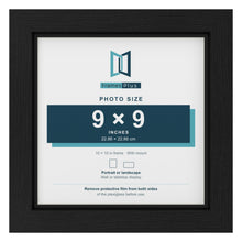 Black 10 x 10 inch picture frame with a black mount for a 9 x 9 inch photo