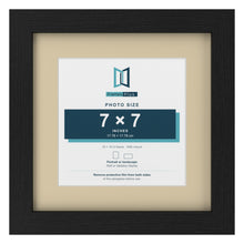 Black 10 x 10 inch picture frame with an ivory mount for a 7 x 7 inch photo