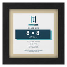 Black 10 x 10 inch picture frame with an ivory mount for an 8 x 8 inch photo