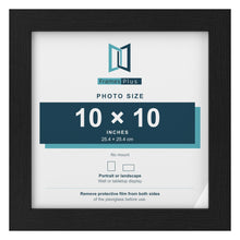 Black picture frame for a 10 x 10 inch photo