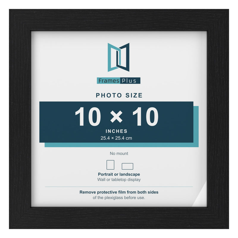Black picture frame for a 10 x 10 inch photo
