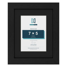 Black 10 x 8 inch picture frame with a black mount for a 7 x 5 inch photo