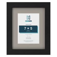 Black 10 x 8 inch picture frame with a Dawn Grey mount for a 7 x 5 inch photo