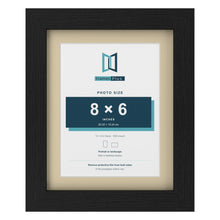 Black 10 x 8 inch picture frame with an ivory mount for an 8 x 6 inch photo