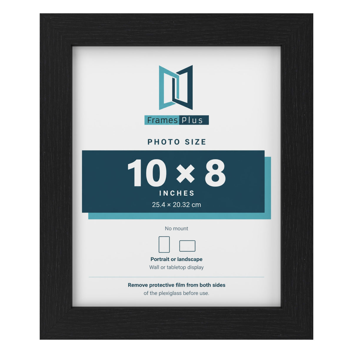 Black picture frame for a 10 x 8 inch photo