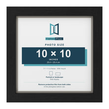 Black 11 x 11 inch picture frame with a Dawn Grey mount for a 10 x 10 inch photo