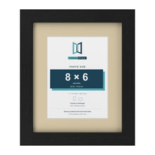 Black 11 x 9 inch picture frame with an ivory mount for an 8 x 6 inch photo