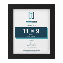 Black picture frame for a 11 x 9 inch photo