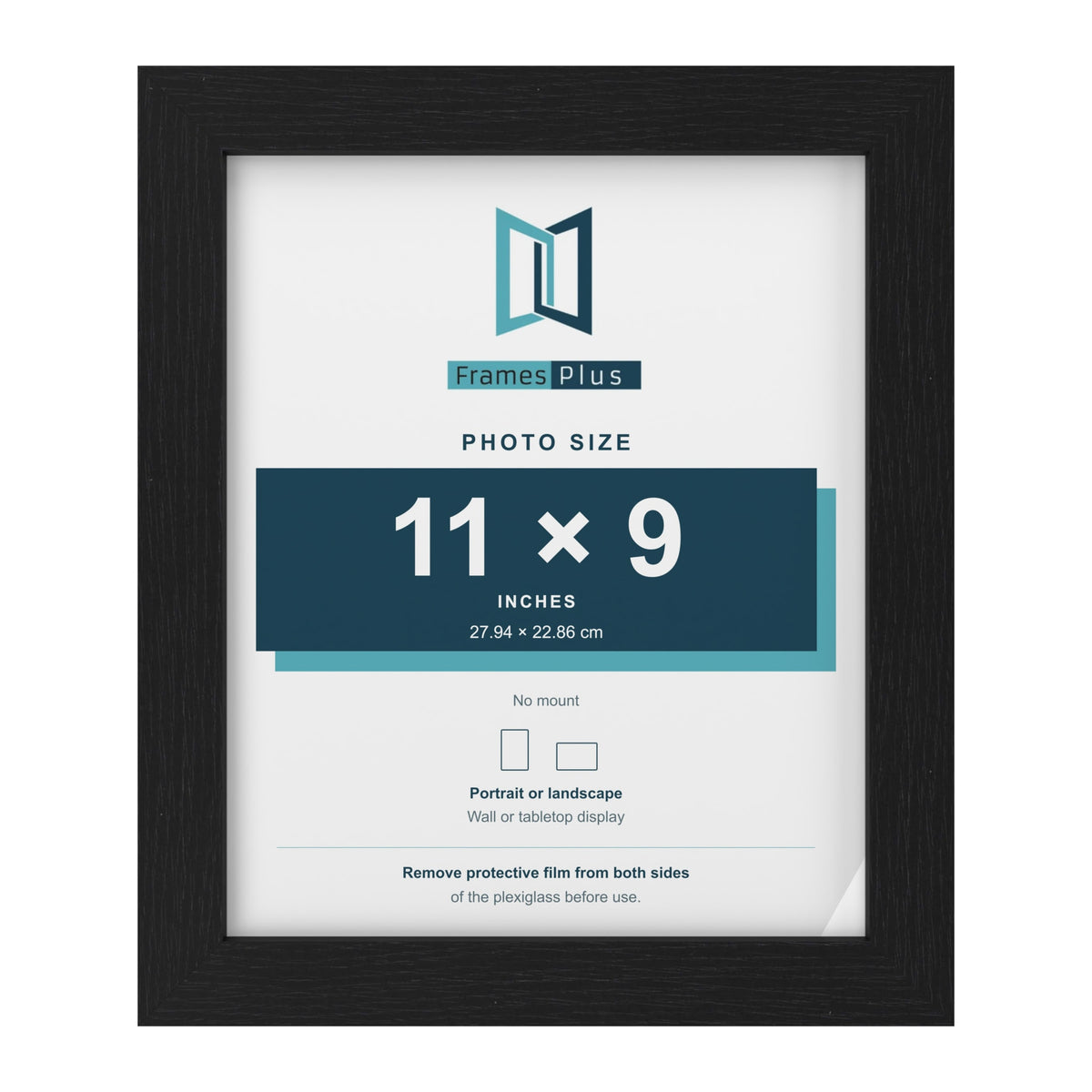 Black picture frame for a 11 x 9 inch photo