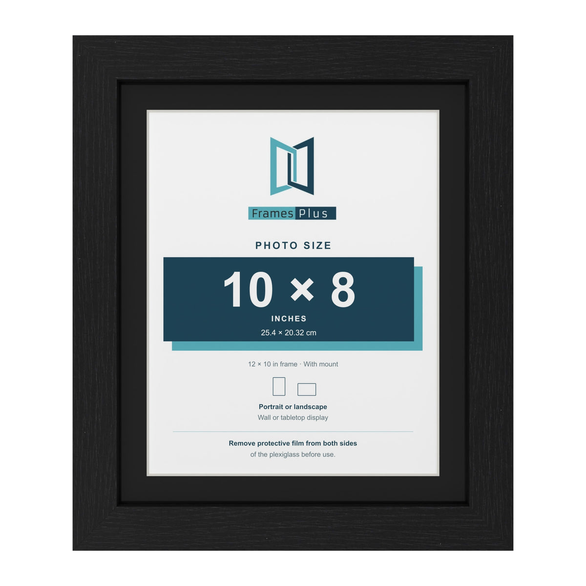 Black 12 x 10 inch picture frame with a black mount for a 10 x 8 inch photo