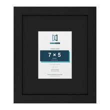 Black 12 x 10 inch picture frame with a black mount for a 7 x 5 inch photo