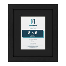 Black 12 x 10 inch picture frame with a black mount for an 8 x 6 inch photo