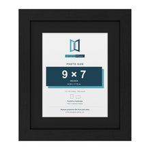 Black 12 x 10 inch picture frame with a black mount for a 9 x 7 inch photo