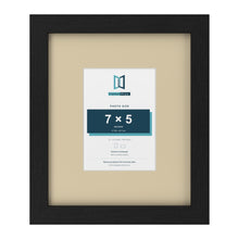 Black 12 x 10 inch picture frame with an ivory mount for a 7 x 5 inch photo