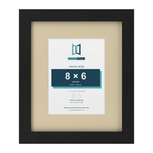 Black 12 x 10 inch picture frame with an ivory mount for an 8 x 6 inch photo