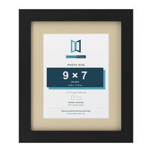 Black 12 x 10 inch picture frame with an ivory mount for a 9 x 7 inch photo