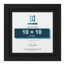 Black 12 x 12 inch picture frame with a black mount for a 10 x 10 inch photo