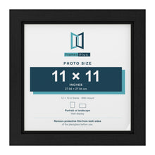Black 12 x 12 inch picture frame with a black mount for an 11 x 11 inch photo