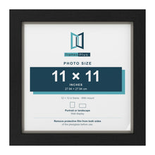 Black 12 x 12 inch picture frame with a Dawn Grey mount for an 11 x 11 inch photo